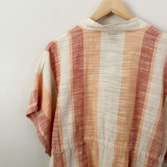 VINCE CAMUTO | Orange Tangerine Beige Cream Kimono Tie Cardigan Wrap | OSFM - Picture 6 of 7